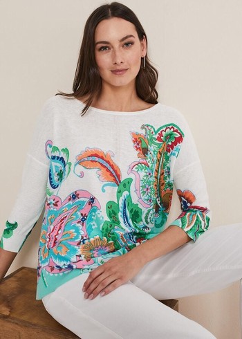 Phase Eight Azalia Paisley Print Knitwear Multicolor Canada | BNMHGC-183